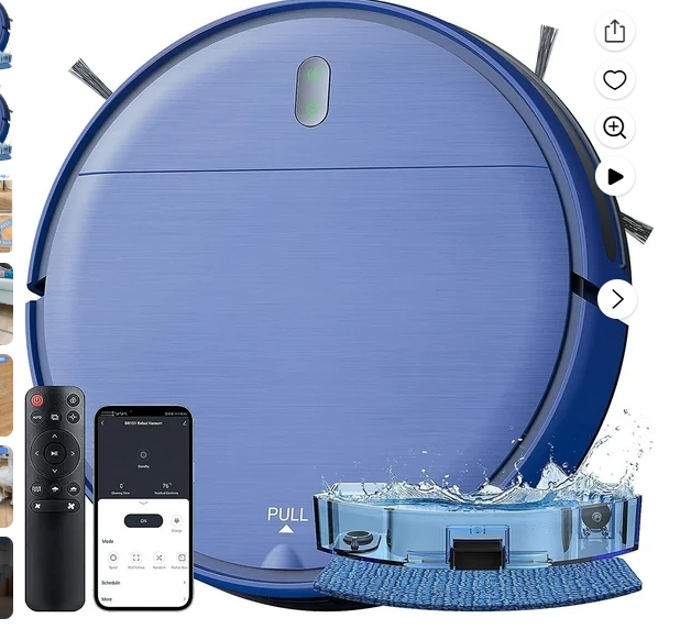 Photo 1 of **POSSIBLY FOR PARTS/MISSING PIECES** ONSON BR151 Robot Vacuum Cleaner, Robot Vacuum and Mop Combo Compatible with Alexa, Blue