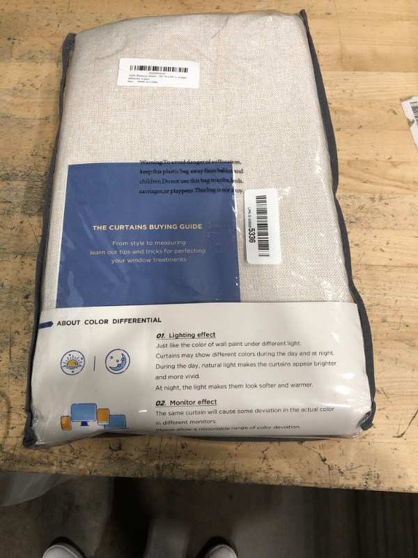 Photo 1 of 100% Blackout Shield Linen Blackout Curtains for Bedroom 84 Inches Long, Back Tab/Rod Pocket Living Room Drapes, Thermal Insulated Blackout Curtains 2 Panels Set, 50" W x 84" L, Cream