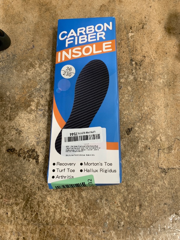 Photo 1 of 1 Pair Rigid Carbon Shoe Inserts & Foot Plates for Men Women, Hallux Rigidus, Turf Toe, Morton's Toe (9.05' / 230mm - Women's 6.5/Men's 5.5)