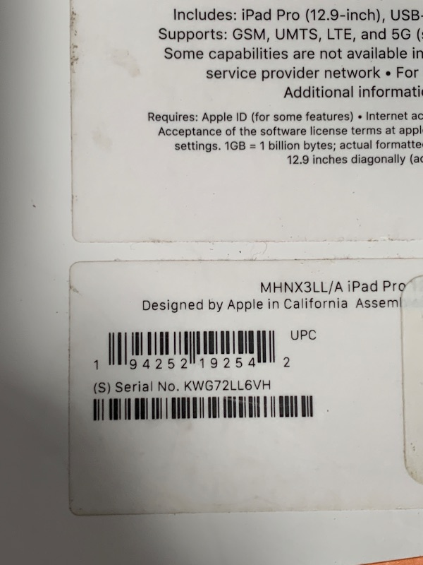 Photo 6 of (PARTS/SCRAP) (BOOT LOOP) 2021 Apple 12.9-inch iPad Pro Wi?Fi + Cellular 256GB - Silver