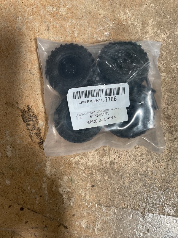 Photo 1 of 1.0 Beadlock Wheels and Tires 4pcs Aluminum Rim with 7mm Sleeve for RC Crawler Axial SCX24 Gladiator Bronco C10 Deadbolt AX24 TRX4M FCX24 Upgrade Parts (Black)