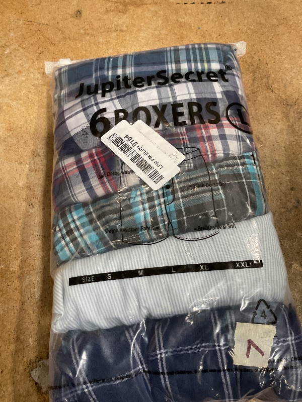Photo 1 of *large size* JupiterSecret Men's Woven Boxers Underwear Pack Cotton Boxer Shorts Assorted Colors