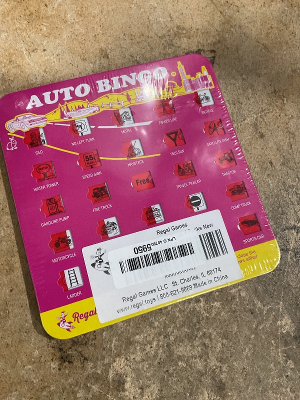 Photo 1 of Regal Games Finger-Tip Shutter Bingo Cards with Sliding Windows - Interstate Bingo & Auto Bingo Game - Assorted Colors Travel Bingo Game Set Kids - Reusable, No Chips & Daubers Needed - 4 Packs