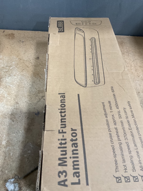 Photo 1 of 13 Inch A3 Laminator Machine, 9 in 1 Desktop Thermal Never Jam With 40 Pouches, Paper Trimmer and Corner Rounder, 1Min Fast Warm-Up for Home Office School Use, Black