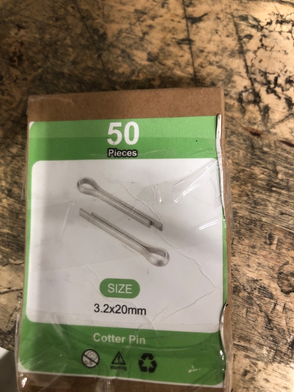 Photo 1 of ***(PARTIAL SET/ MISSING HALF)***uxcell 50Pcs 3.2mmx20mm 304 Stainless Steel Cotter Pin, Split Pin Fastener Clips Split Cotter for Household Appliances, Sports Equipment, Car Mechanics Repair (Silver)