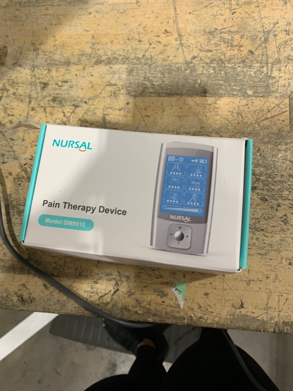 Photo 1 of **PARTIAL SET/ ONLY 2 PADS** NURSAL 24 Modes TENS Unit Muscle Stimulator with Continuous Stimulation, Rechargeable Electronic Pulse Massager with 8 Pads for Back and Shoulder Pain Relief and Muscle Strength (Silver)