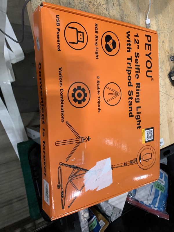 Photo 1 of 12" Selfie Ring Light with 73" Extendable Tripod Stand: PEYOU Desk Selfie Lights 38 Color Modes, Upgrade 3 in 1 Dimmable Adjustable Speed Ring Light for Makeup/TIK Tok/YouTube