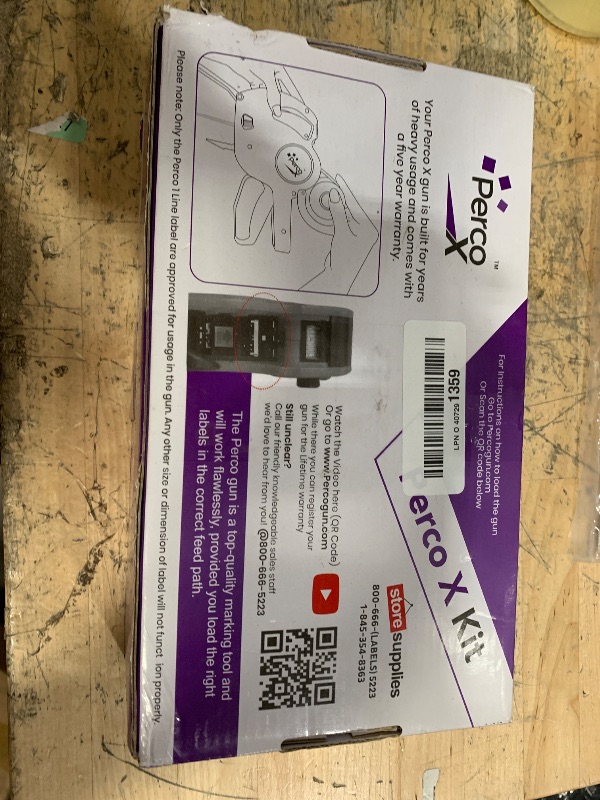 Photo 1 of Perco X 1 Line Price Gun Kit - 1 Line Label Gun with 9000 White Blank Labels, and an Extra Inker