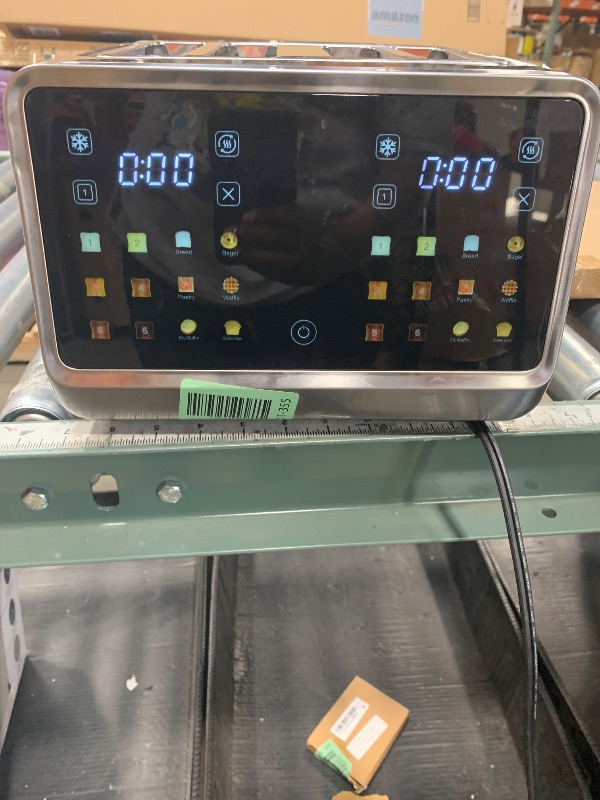 Photo 1 of 4 Slice Toaster– Dual Digital Smart TouchScreen & Independent Control Panel | Single-Slot Tech, Timer/Reheat/Defrost for Bagels, Bread | 1800W Stainless Steel, 6 Toast Types & Shade Settings