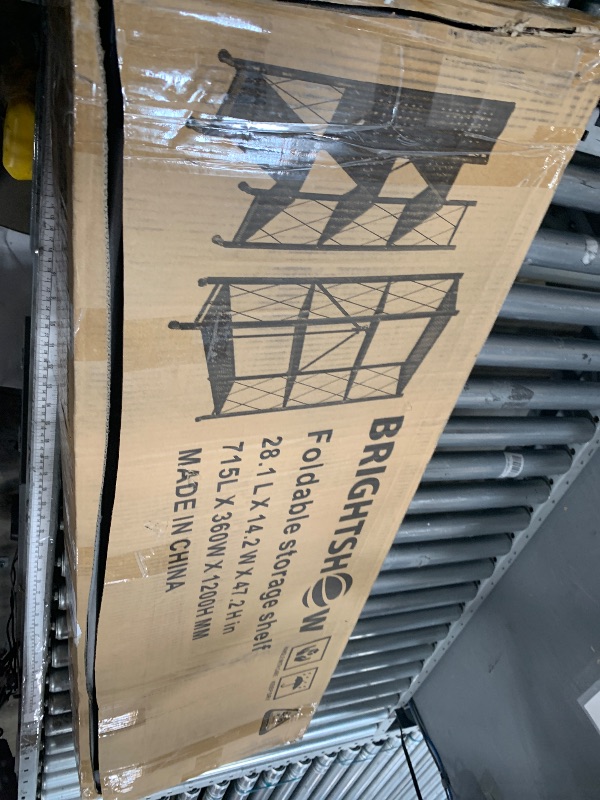 Photo 1 of ***(MISSING PARTS)***Kitchen Garage Metal Shelves, Storage Shelves Organizer, Foldable Metal Shelving, Closet Shelving Unit, 28" W x 14" D x 50" H Bakers Rack Microwave Stand, Plant Stand with Wheels (4-Tier Shelf)