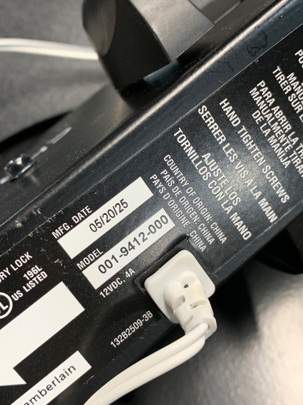 Photo 1 of (used)(incomplete) CHAMBERLAIN RJO101MC Ultra-Quiet Wall Mounted with Battery Backup and LED Lighting Garage Door Opener, 36 pounds, Black