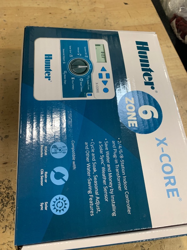 Photo 1 of ***************Missing screws and instructions.*****************
Hunter Sprinkler Irrigation XC600i X-Core 6-Station Indoor Controller, Small, Gray