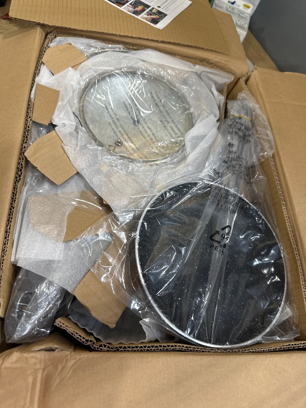 Photo 1 of (Minor dents, for parts) Induction Cookware Pots and Pans Set 10 Piece, BEZIA Dishwasher Safe Nonstick Cooking Pans, Stay-Cool Bakelite Handle, Scratch Resistant Kitchen Sets with Frying Pans, Saucepans & Stockpot (Black)