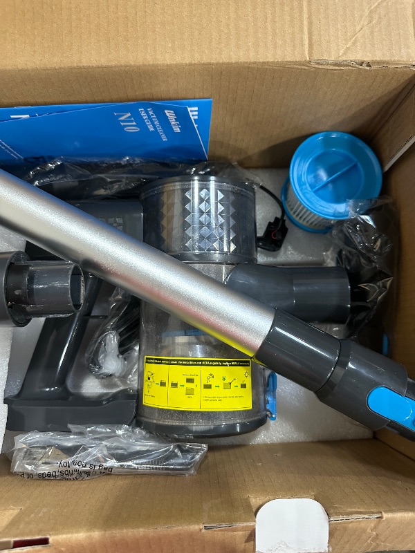 Photo 1 of *** PARTS ONLY *** Hysinixs Cordless Vacuum Cleaner, Powerful Lightweight Stick Vacuum with Self-Standing, Anti-Tangle, 8-in-1 Rechargeable Vacuum Cleaners for Home, Hardwood Floors, Carpet, Pet Hair (Blue)