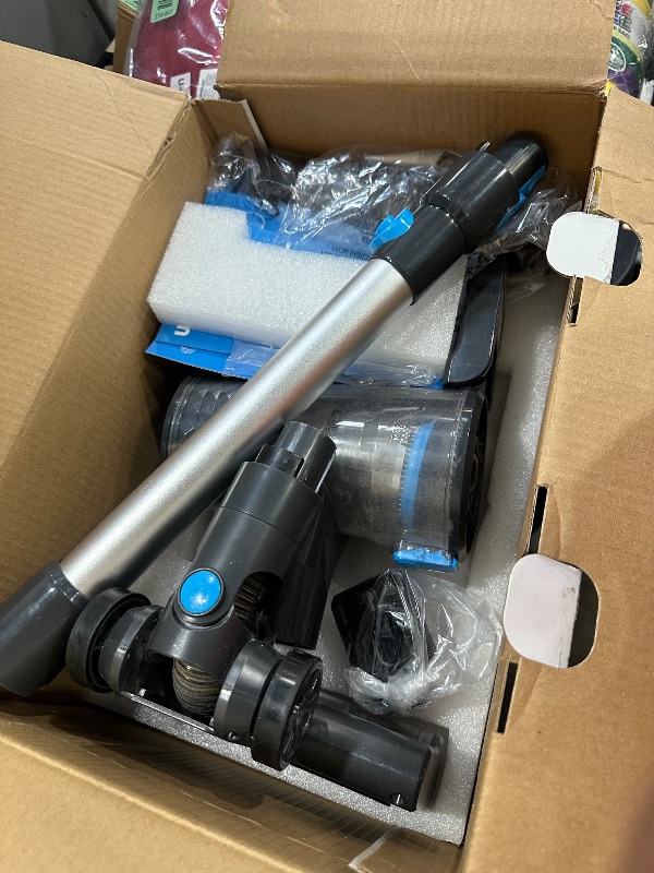 Photo 1 of *** PARTS ONLY *** Hysinixs Cordless Vacuum Cleaner, Powerful Lightweight Stick Vacuum with Self-Standing, Anti-Tangle, 8-in-1 Rechargeable Vacuum Cleaners for Home, Hardwood Floors, Carpet, Pet Hair (Blue)