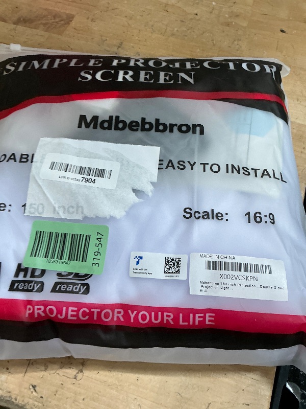 Photo 1 of ** PARTS ** Mdbebbron 150 inch Projection Screen 16:9 Foldable Anti-Crease Portable Projector Movies Screen for Office Home Theater Outdoor Indoor Support Double Sided Projection