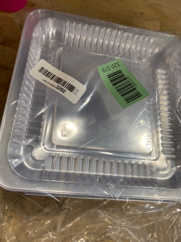 Photo 1 of (35 Pack) 8x8 Square Aluminum Baking Cake Pans with Clear Plastic Lids - Foil Pans with Lids - Disposable Food Containers Great for Cooking, Heating, Storing, Prepping Food