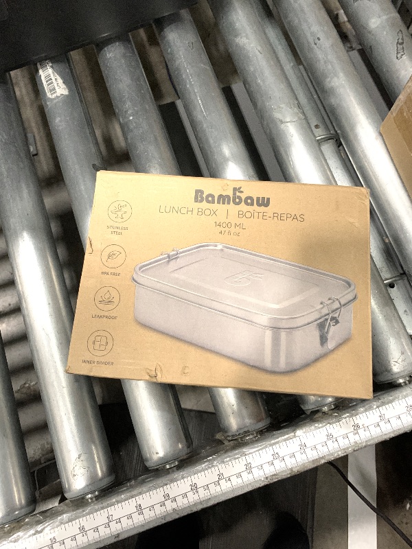 Photo 1 of *MINOR DENTS*Bambaw Stainless Steel Lunch Box for Adults 47 oz, Metal Bento Box with Adjustable Compartment, Metal Lunch Container, Leakproof Stainless Steel Sandwich Container