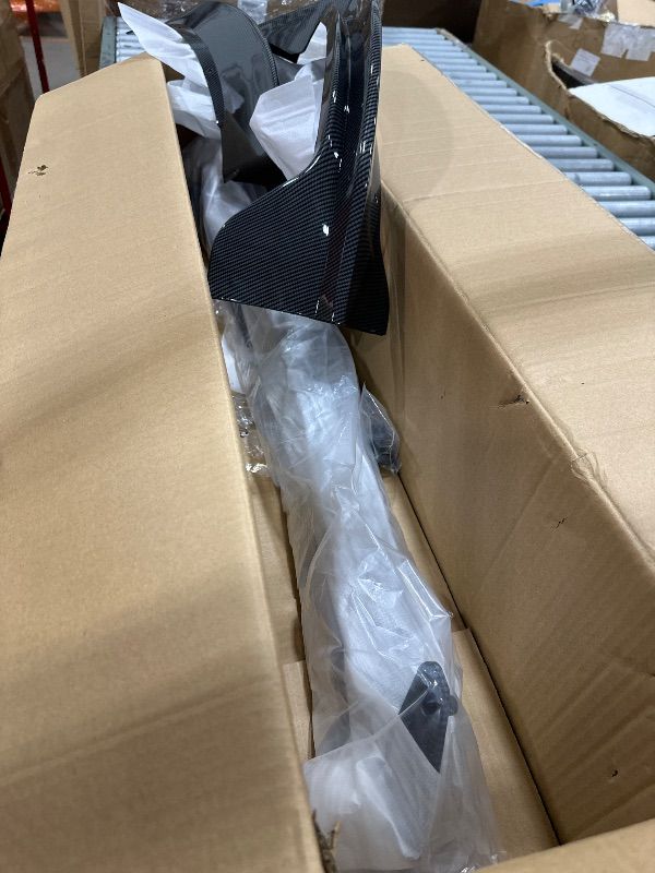 Photo 1 of ** MISSING LEFT SIDE ONLY HAS TWO RIGHT SIDES ** WheelX 3Pcs Front Lip Compatible with 2020-2024 Tesla Model Y, Bumper Air Dam Lower Chin Splitter Protection Body Kit Fits 2020 2021 2022 2023 2024 (Carbon Fiber Pattern)