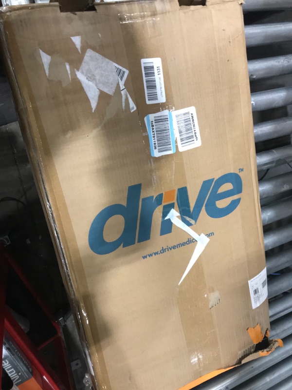 Photo 1 of (assembly, major usage) Drive Medical 13067 Non Tilt Top Overbed Table with Wheels and Secure Height Adjustment,Tray Table for Hospital or Home Use, Bedside Rolling Overbed Table, Silver Vein