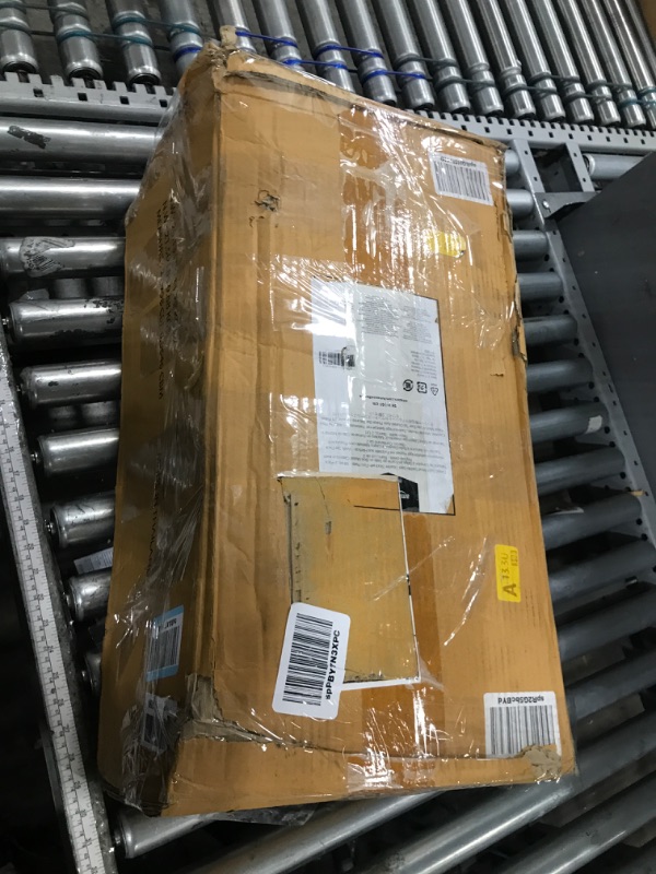 Photo 1 of ***************ONE STOOL TOP IS BROKEN AND UNUSABLE****************
Amazon Basics Solid Wood Saddle-Seat Kitchen Counter Barstool with Footrest, Easy Assembly - 24-Inch Height - White - Set of 2