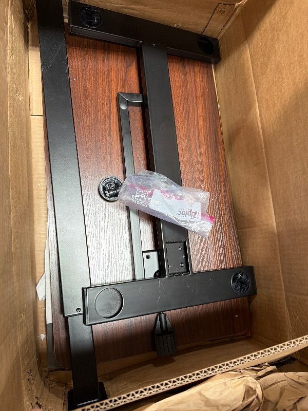 Photo 1 of ******************Missing a wheel***************
Sweetcrispy Overbed Bedside Table with Wheels, Adjustable Hospital & Home Use Bed Rolling Laptop Table, Mobile Standing Desk, Rustic Brown