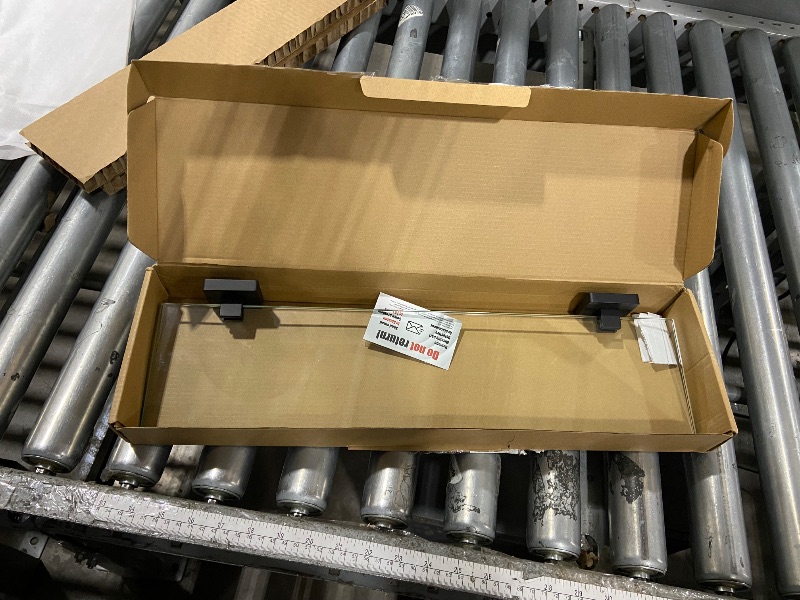 Photo 1 of  Bathroom Shelves Glass Floating Shelf 20-Inch for Bedroom Living Room Kitchen Hanging Rack Rustproof Wall Mounted Black