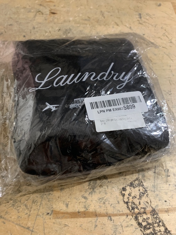 Photo 1 of 2 Pcs JHX Travel Laundry Bags, Dirty Clothes Organizer?Upgraded?with Handles and Aluminum Carabiner for Travel, Camp, Fitness, and Students (Black&Grey) 24"L x 21"W