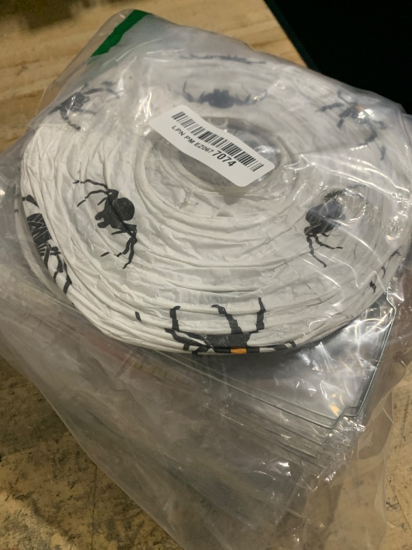 Photo 1 of 12 Pieces Halloween Paper Lanterns Jack O Lantern Pumpkin Hanging Lanterns Spider Bat Skeleton Lanterns for Halloween Indoor Outdoor Party Decoration Supplies, 8 Inches