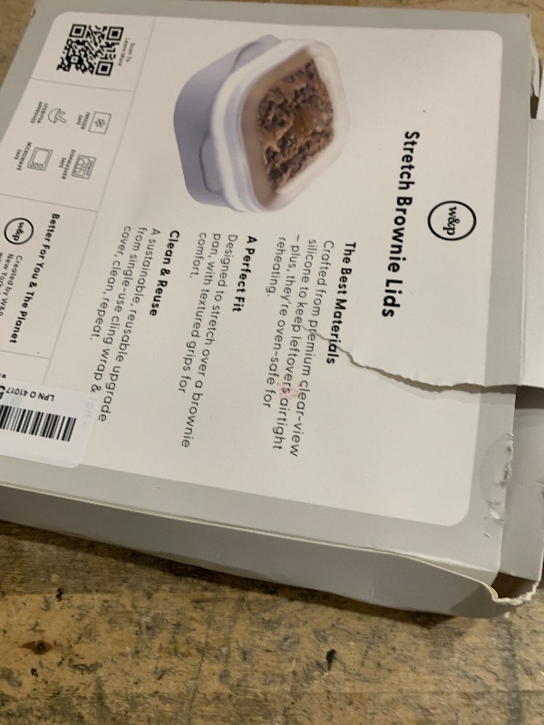 Photo 1 of **SOFT COVER** W&P Reusable Silicone Stretch Lid, Brownie (8 x 8) Set of 2, Dishwasher Safe, Freezer Safe, LFGB/Premium Silicone, Microwave Safe, Clear