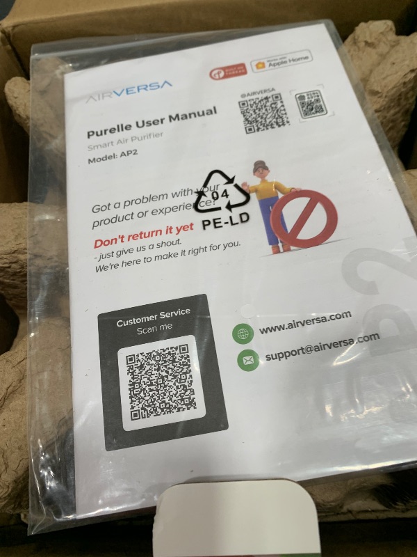 Photo 1 of Airversa HomeKit Air Purifier over Thread Works with HomeKit (Home Hub Required) 3-Stage H13 True HEPA Smart Air Cleaner 1000 sq.ft Purelle AP2