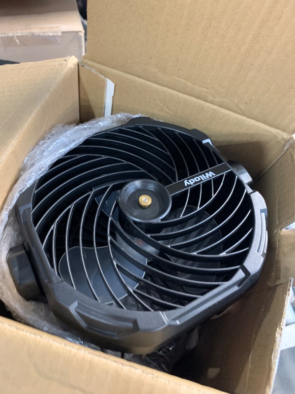 Photo 1 of ***(MAJOR DAMAGE/ SEE NOTES)***Misting Fan Portable Camping Fan 42800mAh Battery Powered with Remote Control, RGB Ambient Light with 2L Bucket, Battery Indicator, 120° Auto Oscillating, Timing Function, Grip Handle