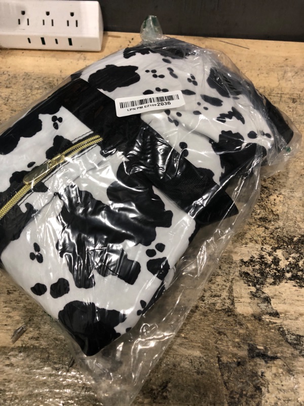 Photo 1 of Expandable Travel Duffle Bag, Waterproof Weekender Overnight Bags for Women Men Hospital Bag for Women Labor Delivery Carry on Bag with Toiletry Bag for Travel Gym Airplanes(Cow Print, X-Large)