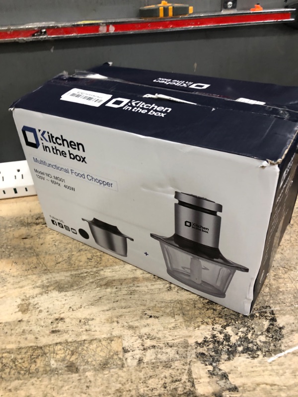 Photo 1 of *FOR PARTS* Kitchen in the box Food Processors,400W All-Copper Motor Meat Grinder & Food Chopper - Electric Vegetable Chopper with 2 Bowls(8 Cup+8 Cup) & 2 Bi-Level Blades for Meat/fish/Vegetable/Baby Food