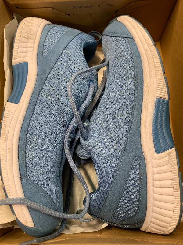 Photo 1 of (used)(see images) Orthofeet Women's Orthopedic Knit Coral Sneakers, Blue, Size 9.5