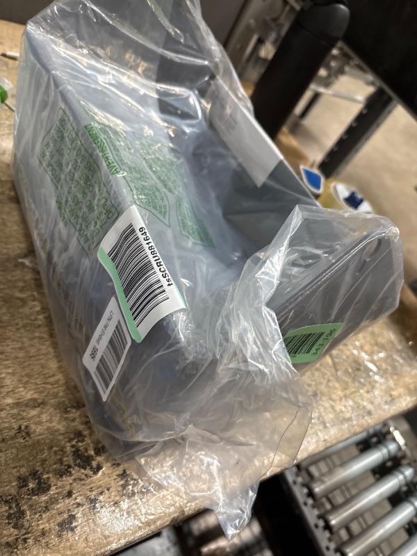 Photo 1 of *************MISSING THE HANDLE*************
BLUE GINKGO Large Storage Basket – Plastic Caddy with Wooden Handle for Bathroom, Pantry, or Cleaning Supplies (Gray)