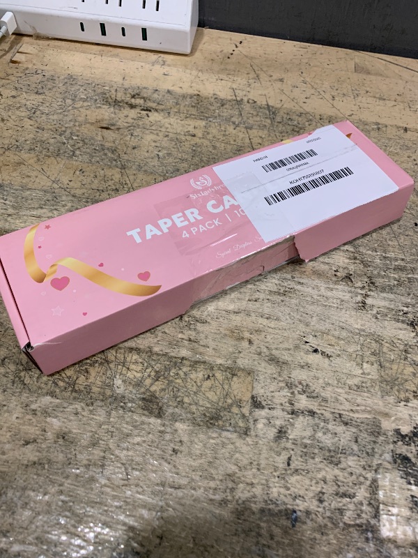 Photo 1 of 10 Inch Cream Spiral Taper Candles for Home Decoration, 4 Pack Pink-Gradient Candlesticks for Dinner Party Wedding Holiday