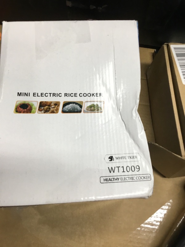 Photo 1 of 1.0L Mini Rice Cooker,WHITE TIGER Portable Travel Steamer Small,15 Minutes Fast Cooking, Removable Non-stick Pot, Keep Warm, Suitable For 1-2 People - For Cooking Soup, Rice, Stews & Oatmeal
