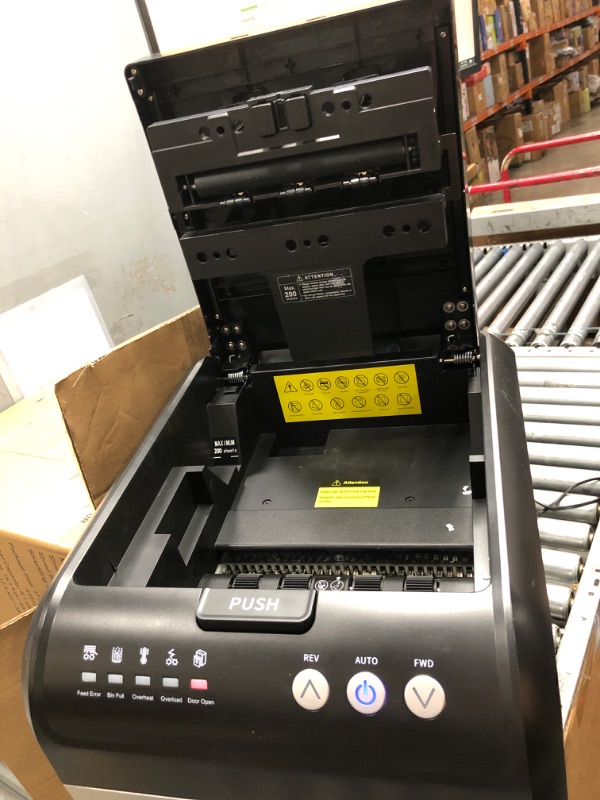 Photo 1 of ***PARTS ONLY***Bonsaii 200-Sheet Auto Feed Paper Shredder, 60 Minutes Nonstop Heavy Duty Shredders, 8.1 Gallon Large Bin Office Document Shredder, Micro-Cut/High Security P-4 Commercial Grade Shredder (C283-A)
