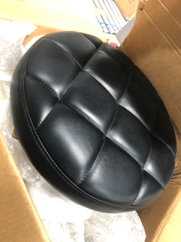 Photo 1 of *****************MISSING THE WHEELS*************
YJHome Rolling Stool, Rolling Stools with Wheels Foot Rest, Backrest Adjustable Height, Heavy Duty 400lbs Weight Capacity, Salon Spa Tattoo Massage Office Swivel Stool Chair (Black)