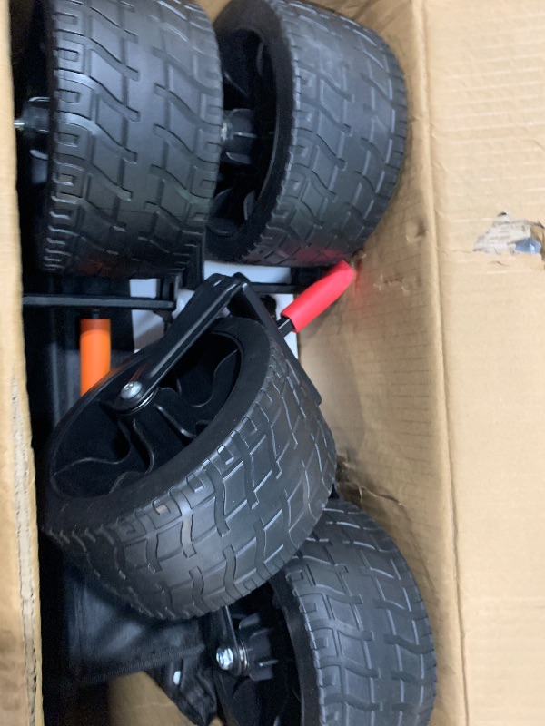 Photo 1 of ********parts only********Collapsible Wagon with Big Wheels, Beach Wagons Carts Foldable with All-Terrain Wheels, Large Weight Capacity Heavy Duty Carts with Cup Holders for Camping, Garden, Sports, Grocery Black