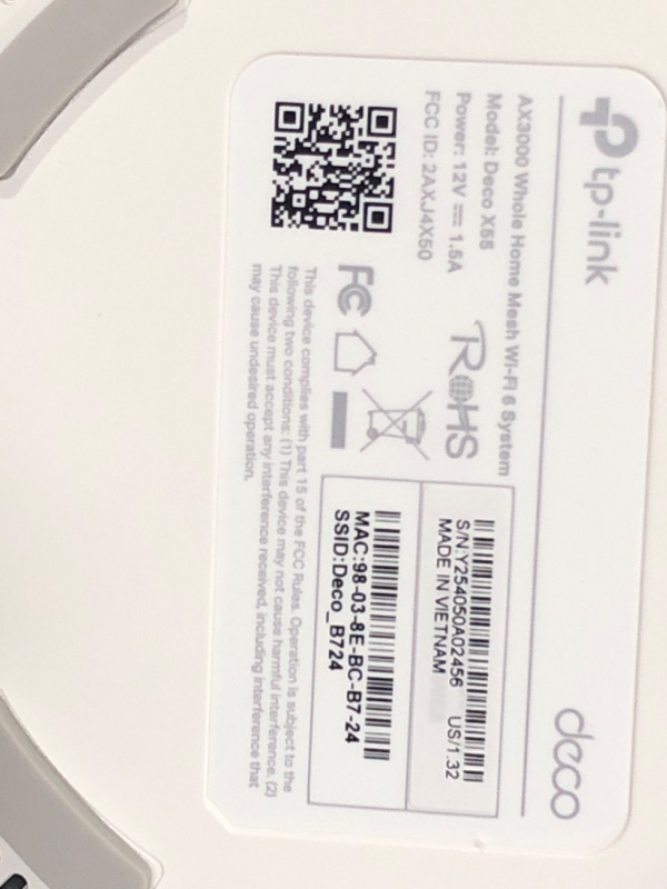 Photo 1 of TP-Link Deco X55 AX3000 WiFi 6 Mesh System - Covers up to 6500 Sq.Ft, Replaces Wireless Router and Extender, 3 Gigabit Ports per Unit, Supports Ethernet Backhaul, Deco X55(3-Pack)