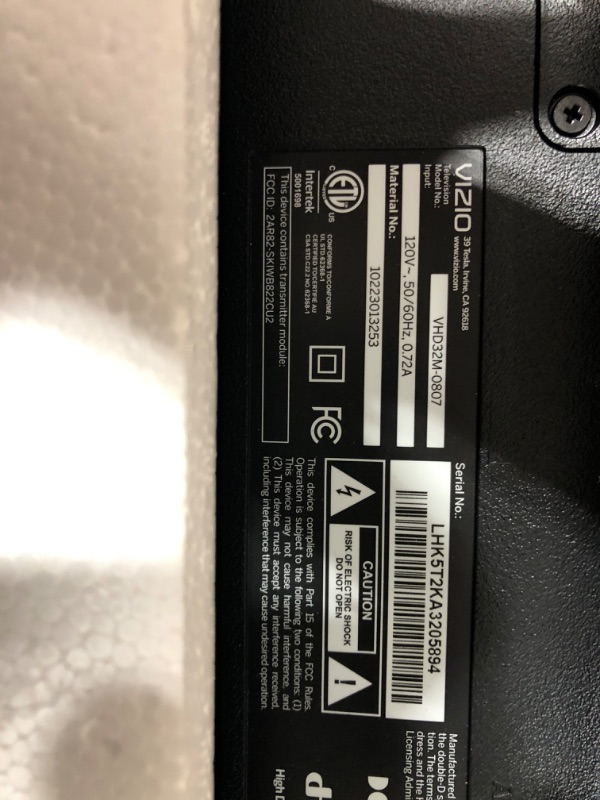 Photo 1 of *damaged**
VIZIO VHD32M 32 inch Class HD 720p LED Smart TV *final sale *