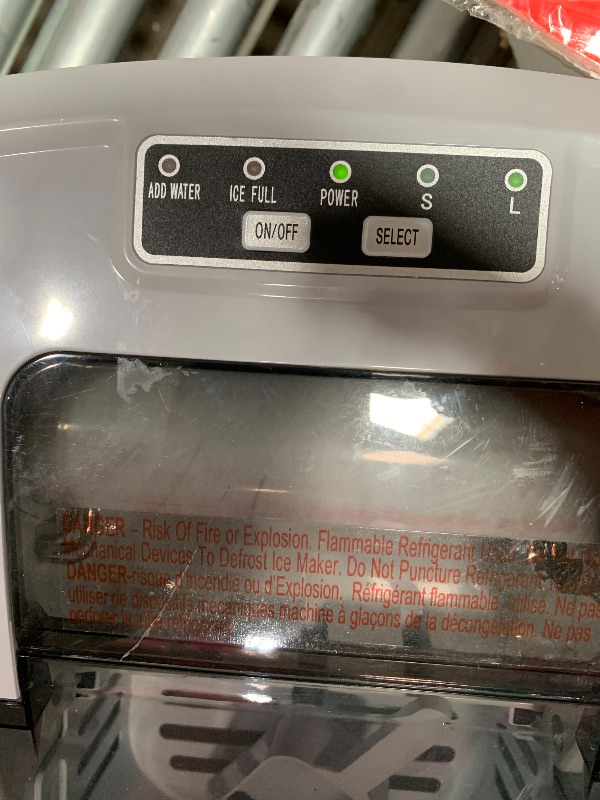 Photo 1 of (sold for parts) (used item) FRIGIDAIRE EFIC189-Silver Compact Ice Maker, 26 lb per Day, Silver
