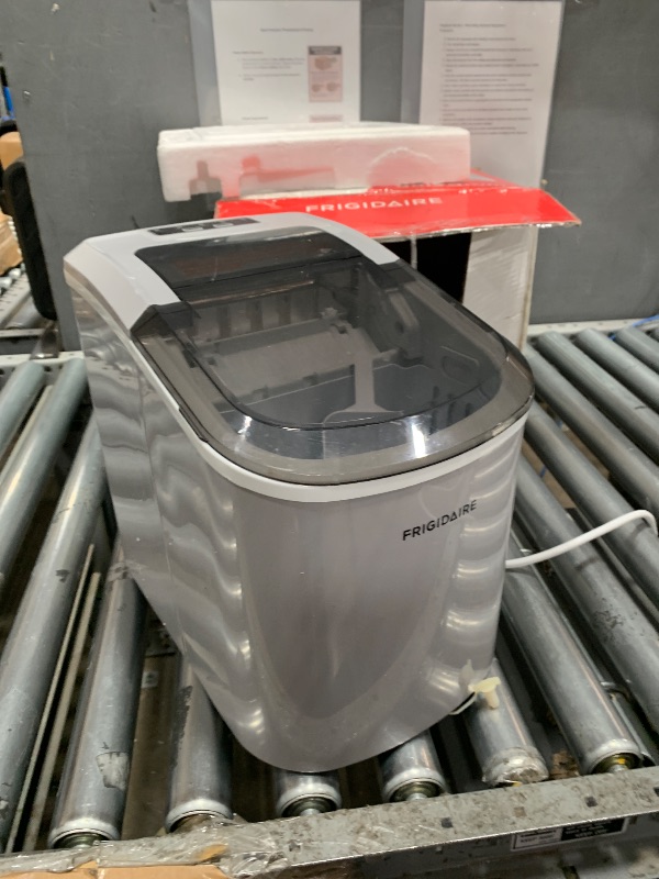 Photo 1 of (sold for parts) (used item) FRIGIDAIRE EFIC189-Silver Compact Ice Maker, 26 lb per Day, Silver