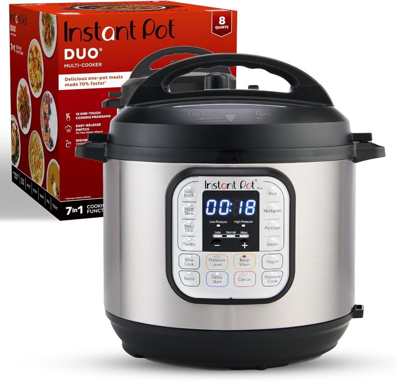 Photo 1 of ***(STOCK PHOTO FOR REFERENCE ONLY/ SILVER)***Instant Pot Pro (8 QT) 10-in-1 Pressure Cooker, Slow Cooker, Rice/Grain Cooker, Steamer, Sauté, Sous Vide, Yogurt Maker, Sterilizer, and Warmer, Includes App With Over 800 Recipes, Black