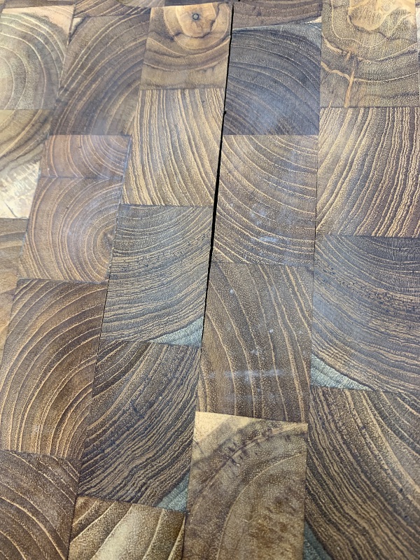 Photo 1 of (see images for damage) SHUMARU Teak End-Grain Wood Cutting Board - 17x13x1.5” Butcher Block | Handmade in Bali - Silky-Smooth, Juice Groove