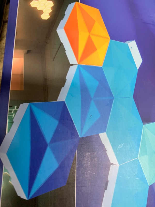 Photo 1 of 10 Pack Smart Hexagon Light Panels, 55mm Hexagon Lights, Hexagon Led Lights with RGB-Ic, Color Changing, Music Sync, Time Switch for Indoor Decor, Gaming Decor