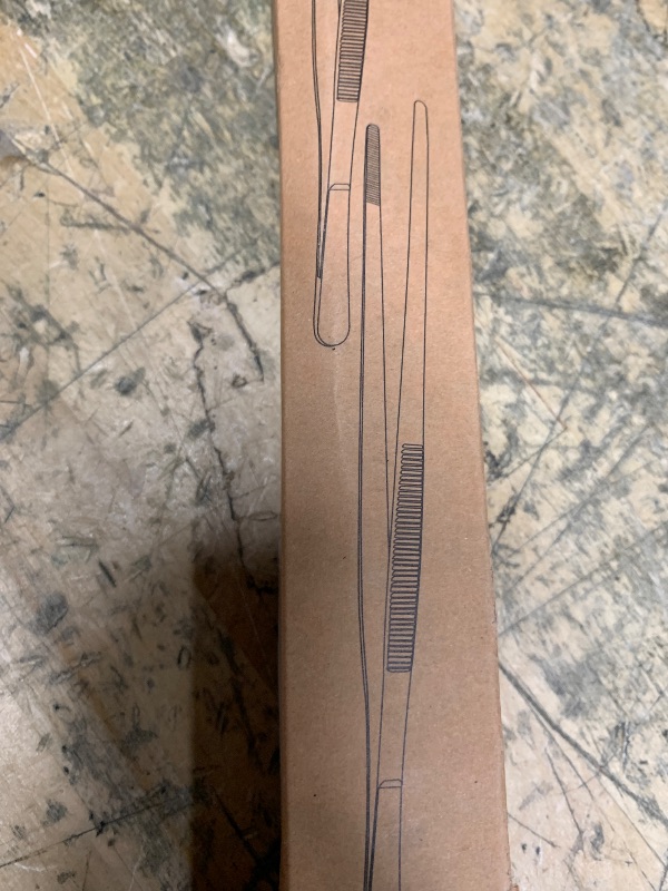 Photo 1 of 4 Pcs Fine Long Tweezer Tongs Professional Silver, 12'' and 10'' Stainless Steel for Kitchen, Food, Cooking, Repairing, Sea food and BBQ
