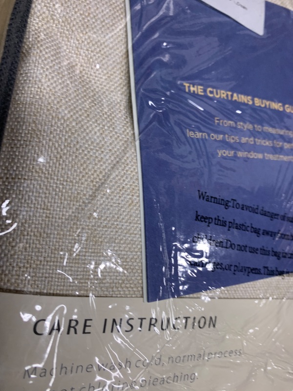 Photo 1 of 100% Blackout Shield Linen Blackout Curtains for Bedroom 96 Inches Long, Back Tab/Rod Pocket Living Room Drapes, Thermal Insulated Blackout Curtains 2 Panels Set, 50" W x 96" L,Cream